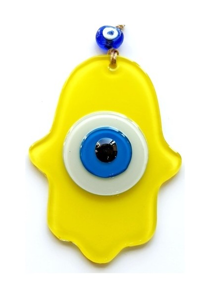 Nazar Boncuklu Sarı Fatma Ana Bereket Eli Cam Duvar Süsü modelleri