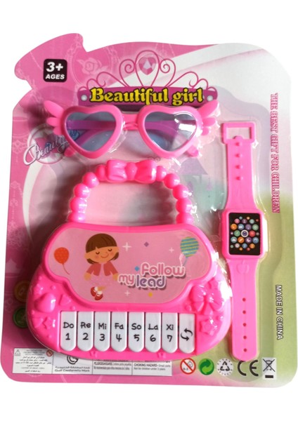 Oyuncak Mini Piyano ve Aksesuar Seti – 14 cm Sesli Çocuk Piyanosu Pembe fiyatları