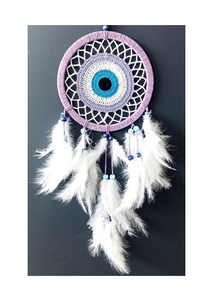 Nazar Boncuğu Motifli Lila Rengi Dream Catcher Düş Kapanı Duvar Süsü fiyatları