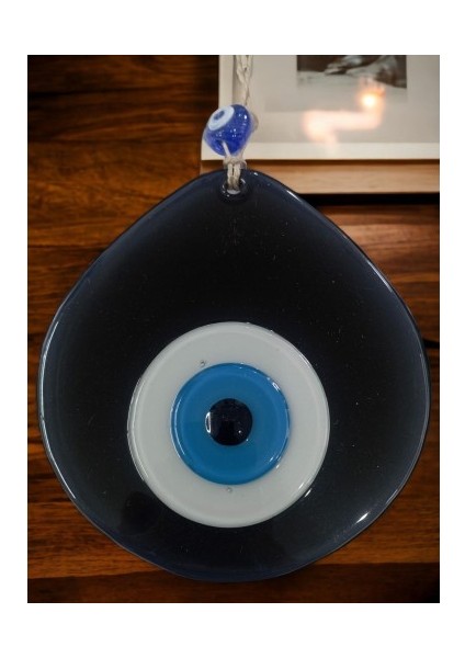 Mavi Nazar Boncuklu Siyah Renk Nazar Boncuklu Damla Desen El Yapımı Duvar Süsü fiyatları