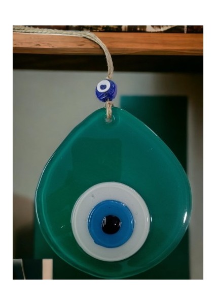 Mavi Nazar Boncuklu Yeşil Renk Nazar Boncuklu Damla Desen El Yapımı Duvar Süsü fırsatları