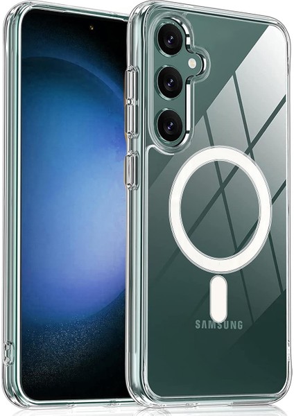 Samsung Galaxy S24 Uyumlu Magesafe Wireless Şarj Özellikli Şeffaf Silikon Kılıf
