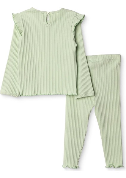 Kız Bebek Bluz-Tayt Kaşkorse Bisiklet Yaka Uzun Kol Reçme Paça fiyatları