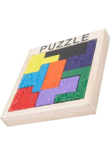 Tetris Şekilli Ahşap Puzzle Oyunu – 8 Parça Renkli Ahşap Eğitici Puzzle fiyatları