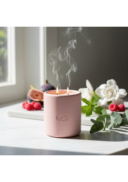 Romantik Anların Tanığı, Çift Alevli Özel Mum, Sevgiliye Unutulmaz Hediyelik Hatıra, Pembe Renk modelleri