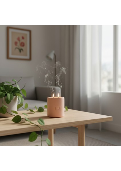 Romantik Anların Tanığı, Çift Alevli Özel Mum, Sevgiliye Unutulmaz Hediyelik Hatıra, Pembe Renk