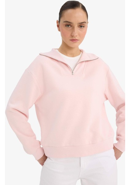 Regular Fit Yarım Fermuarlı Balıkçı Yaka Basic Düz SWEATSHIRT G4761AX25WN modelleri