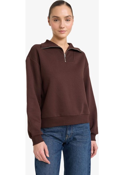 Regular Fit Yarım Fermuarlı Balıkçı Yaka Basic Düz SWEATSHIRT G4761AX25WN modelleri