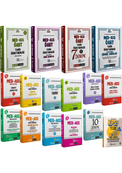 2026 Meb Ags Öabt Tarih Öğretmenliği Konu Anlatımı-Soru Bankası-Deneme-Çıkmış Sorular(Ags Konu Soru)