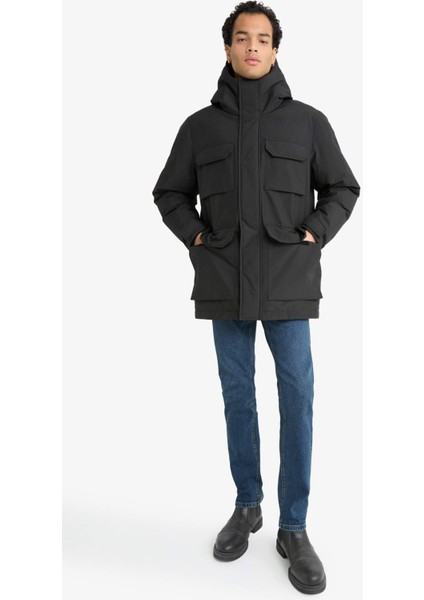 Su İtici Regular Fit Kapüşonlu Çift Cepli Fermuarlı Çıtçıtlı Mont F5701AX25WN fiyatları