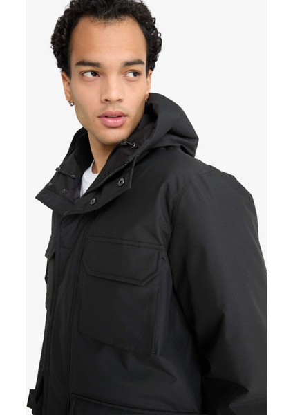 Su İtici Regular Fit Kapüşonlu Çift Cepli Fermuarlı Çıtçıtlı Mont F5701AX25WN fırsatları