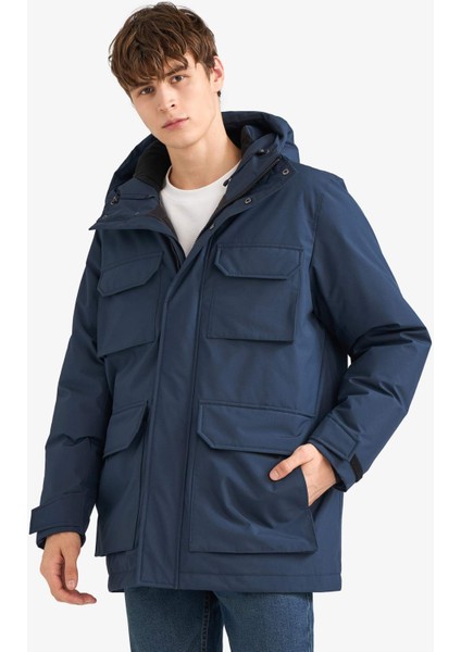 Su İtici Regular Fit Kapüşonlu Çift Cepli Fermuarlı Çıtçıtlı Mont F5701AX25WN modelleri