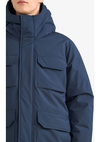 Su İtici Regular Fit Kapüşonlu Çift Cepli Fermuarlı Çıtçıtlı Mont F5701AX25WN