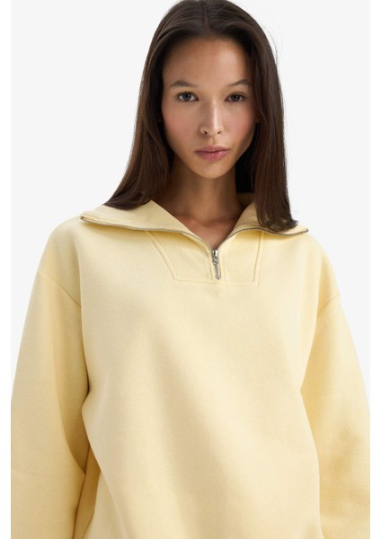 Regular Fit Yarım Fermuarlı Balıkçı Yaka Basic Düz SWEATSHIRT G4761AX25WN modelleri