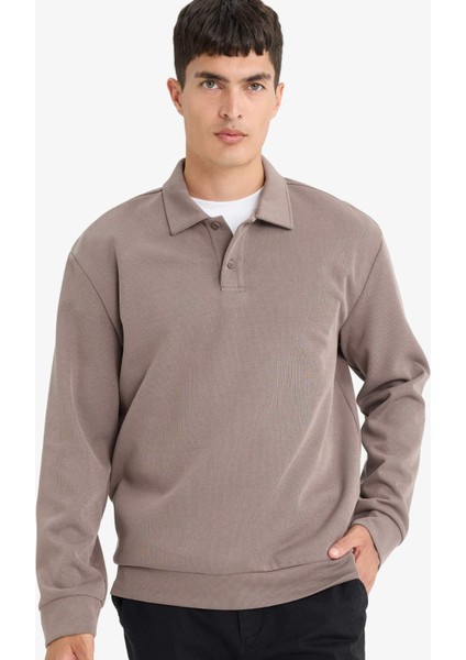 Regular Fit Polo Yaka SWEATSHIRT E9628AX25AU