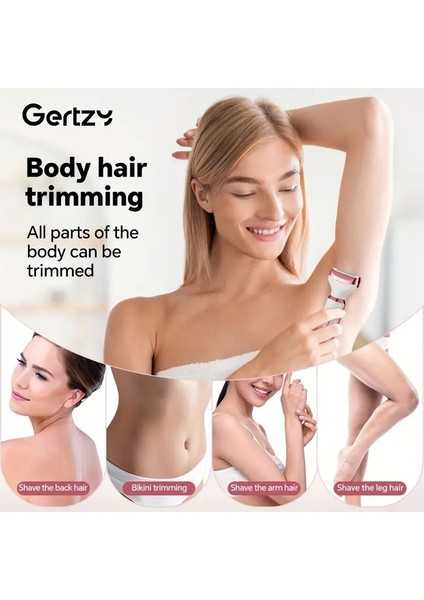 4'ü 1 Arada Şarj Edilebilir Kadınlar Için Elektrikli Tıraş Makinesi