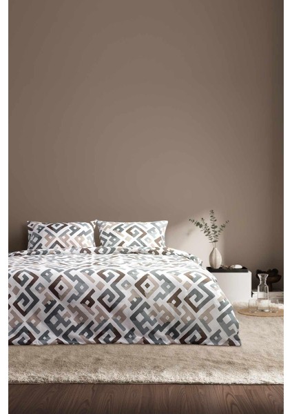 Cotton Collection Kışlık Pazen Çift Kişilik Nevresim Seti Geo Harmony