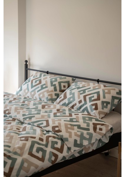 Cotton Collection Kışlık Pazen Çift Kişilik Nevresim Seti Geo Harmony modelleri