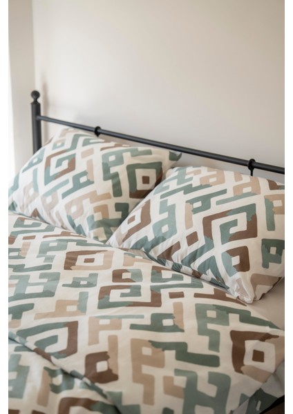 Cotton Collection Kışlık Pazen Çift Kişilik Nevresim Seti Geo Harmony fırsatları