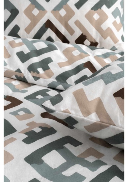 Cotton Collection Kışlık Pazen Çift Kişilik Nevresim Seti Geo Harmony