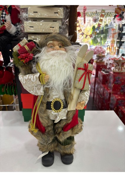 45 cm Noel Baba Figürü, Dekoratif ve Süsleyici, Sevimli ve Renkli Tasarım