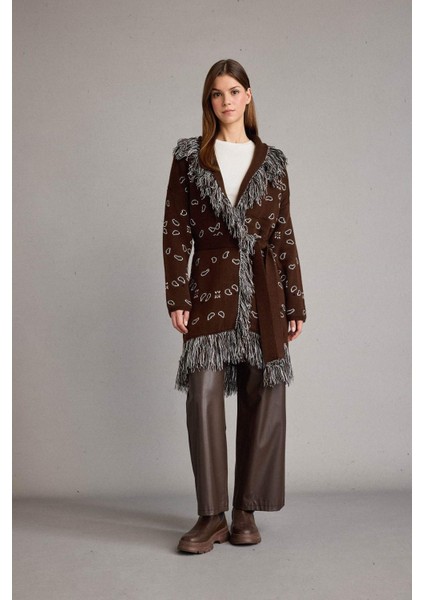 Standart Fit Püskül Detaylı Uzun Hırka G6600AX25WN