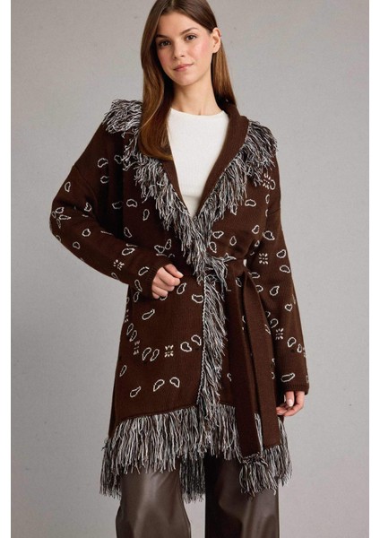 Standart Fit Püskül Detaylı Uzun Hırka G6600AX25WN fiyatları