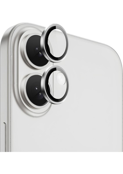 Apple iPhone 16 Gerçek Cam Safir Lens Koruma Gümüş