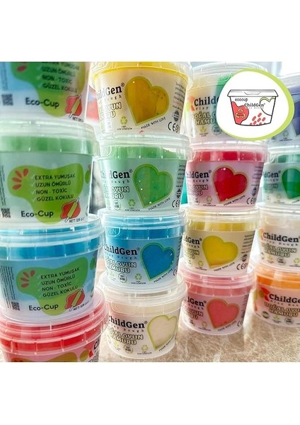 Oyun Hamuru - Eco Cup- 3'lü Ana Renkler (Mavi - Kırmızı - Sarı) 3X125GR modelleri