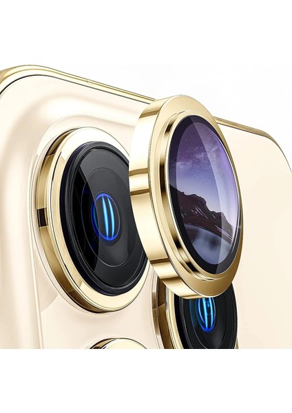 Apple iPhone 12 Mini Gerçek Cam Safir Lens Koruma Altın