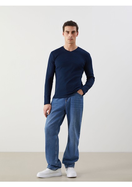 Yeni Sezon V Yaka Uzun Kollu Erkek Sweatshirt fiyatları