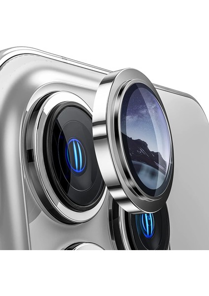Apple iPhone 12 Pro Max Gerçek Cam Safir Lens Koruma Gümüş