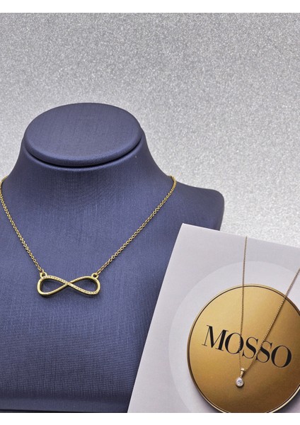 Sonsuzluk Model Zirkon Taşlı Gold Renk Çelik Kolye fırsatları