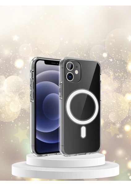 Apple iPhone 12 Uyumlu Magesafe Wireless Şarj Özellikli Şeffaf Silikon Kılıf