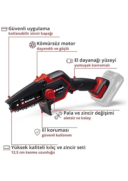 Akülü Dal Budama Testeresi Ge-Ps 18/15 Li Bl-Solo Power X-Change (18 V, Kömürsüz Motor, 12,5 cm Kesim Uzunluğu, Aletsiz Zincir ve Kılavuz Değişimi, Akü Dahil Değildir) - 4600040 modelleri