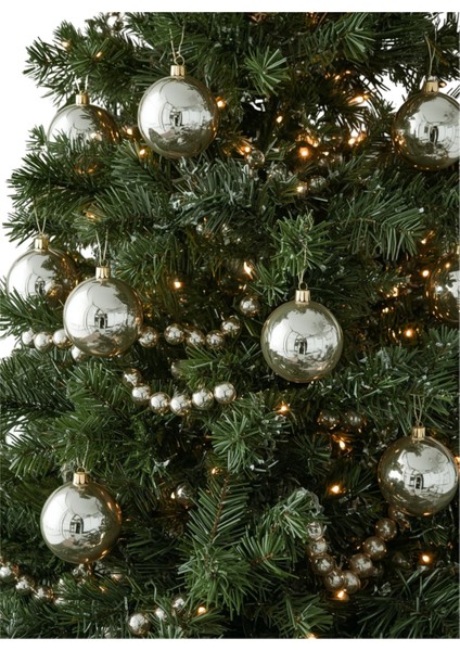 Yılbaşı Çam Ağacı Süsü Cici Top 6 cm 6 Adet Gümüş modelleri