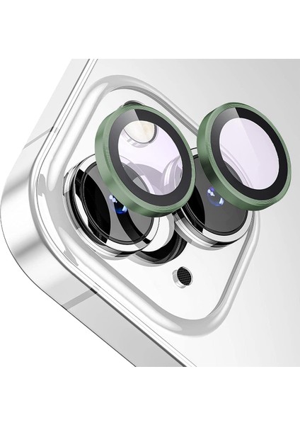 Apple iPhone 14 Gerçek Cam Safir Lens Koruma Yeşil