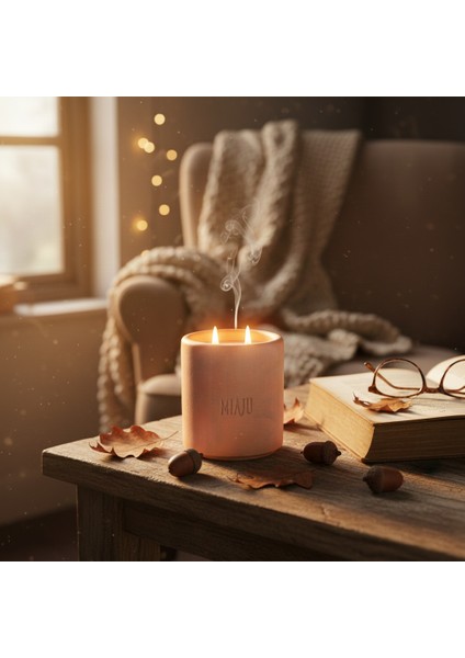 Enerji Veren Sıcak Tasarım, Çift Alevli Mat Dokulu El Yapımı Mum, En Yakın Arkadaşa Hediye, Turuncu fiyatları