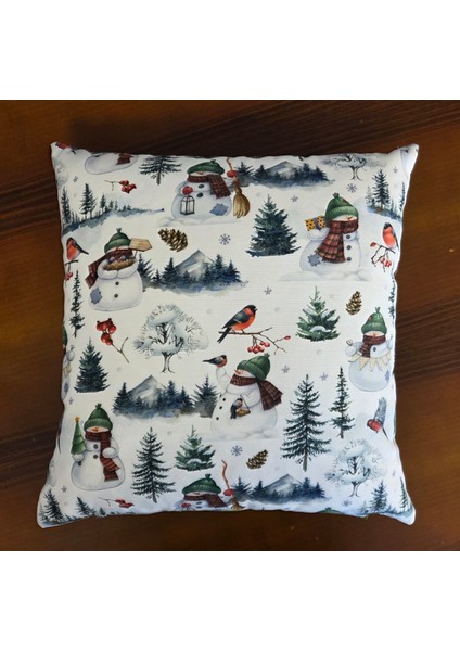 Yılbaşı Desen Kırlent Yeşil