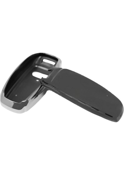 Audi A4 A6 A7 A8 A6L A8L S3 S4 S6 S7 S8 A3 Sportback Q3 Uyumlu Nano Anahtar Kılıfı Siyah-Gümüş