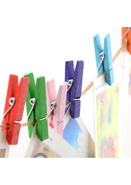 Ahşap Renkli Mini Mandal 100 Adet fırsatları