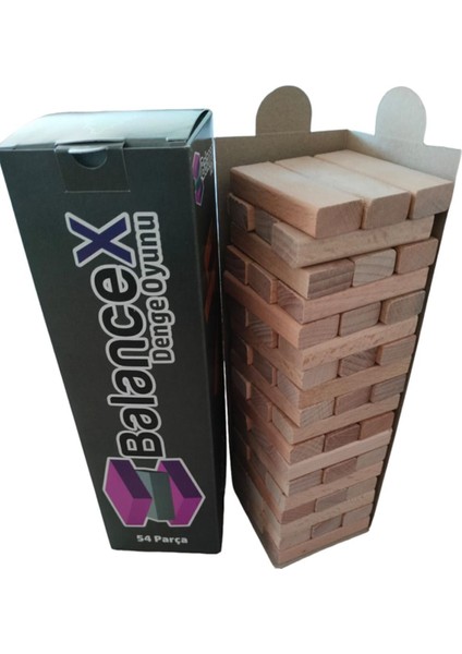 Ahşap Denge Kulesi 54 Parça, Eğlenceli ve Iyi Ağırlık Dengesi Oyunu