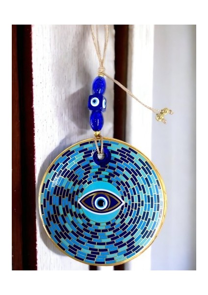 Prizma Desen Nazar Boncuklu Gözlü Duvar Süsü Cam Duvar Dekoru fiyatları