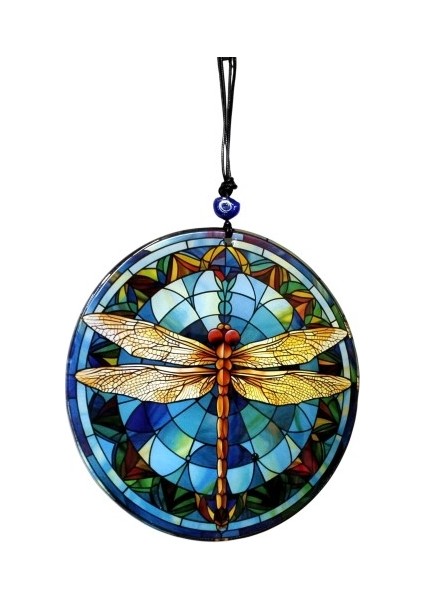 Yusufçuk Kuşlu 23 Santimetre Çapında Füzyon Cam Duvar Süsü fırsatları