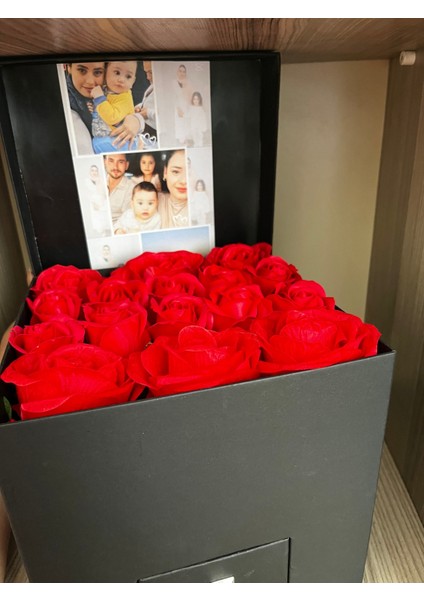 Kişiye Özel Fotoğraflı Gül Kutusu