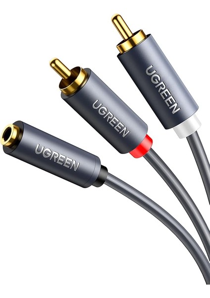 3.5 mm Jack Girişi Aux To 2 Rca Ses Aktarma Kablosu 1 Metre