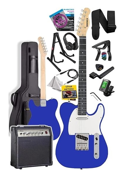 TLX-50BL-30AMP Tele Kasa Maple Klavye 2 Single-Coil 30W Amfili Elektro Gitar fiyatları