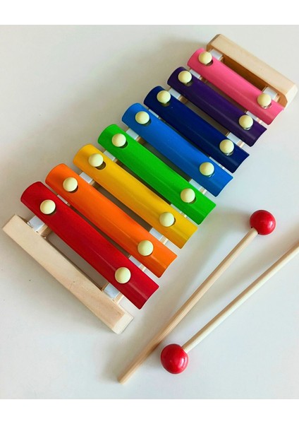 Renkli Ahşap 8 Nota Eğitici Ksilefon ile Müzik Keyfi