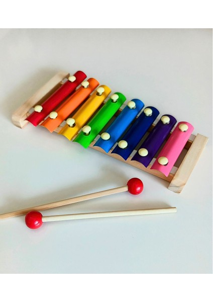Renkli Ahşap 8 Nota Eğitici Ksilefon ile Müzik Keyfi modelleri