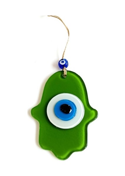 Nazar Boncuklu Çimen Yeşili Renginde Fatma Ana Bereket Eli Cam Duvar Süsü fiyatları